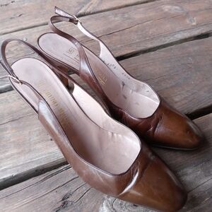 Bruno Magli Women's Slingback brown leather 2.5" H